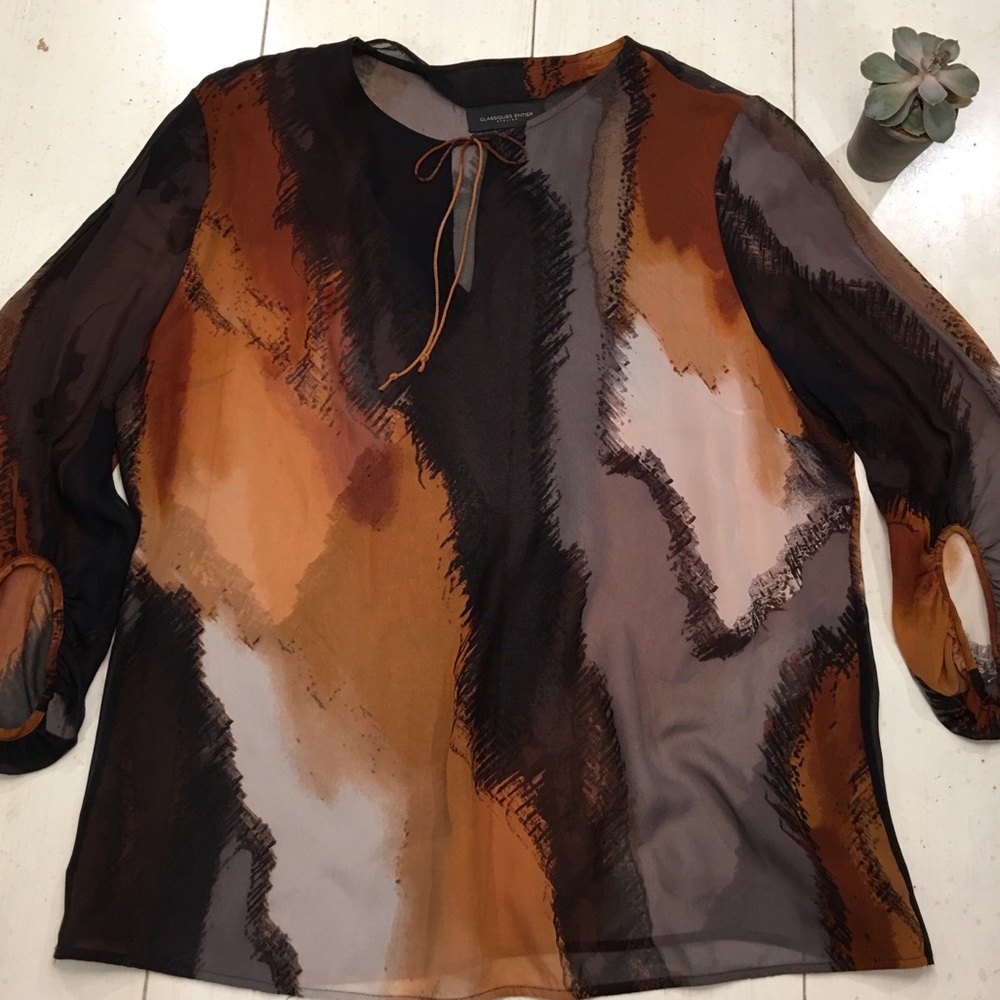 Classiques Entier Fall colors sheer blouse-XL